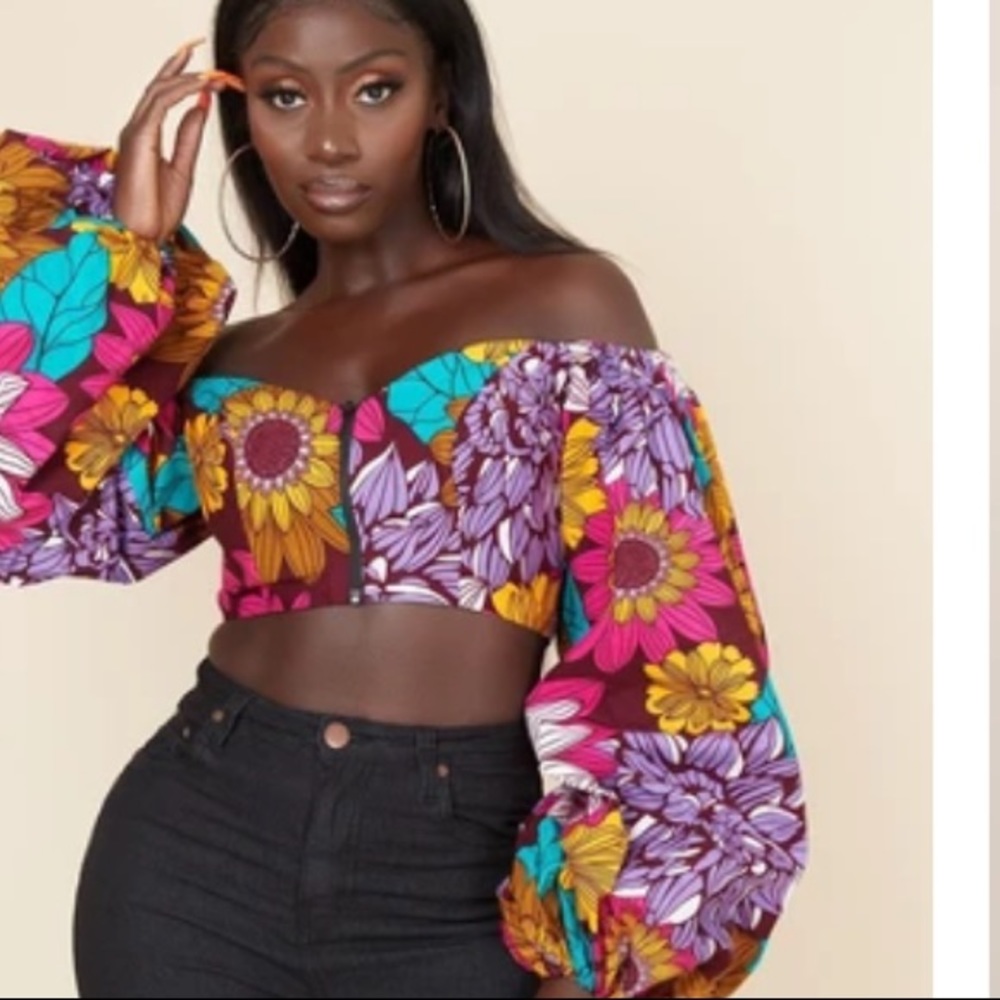 African Print Crop Top